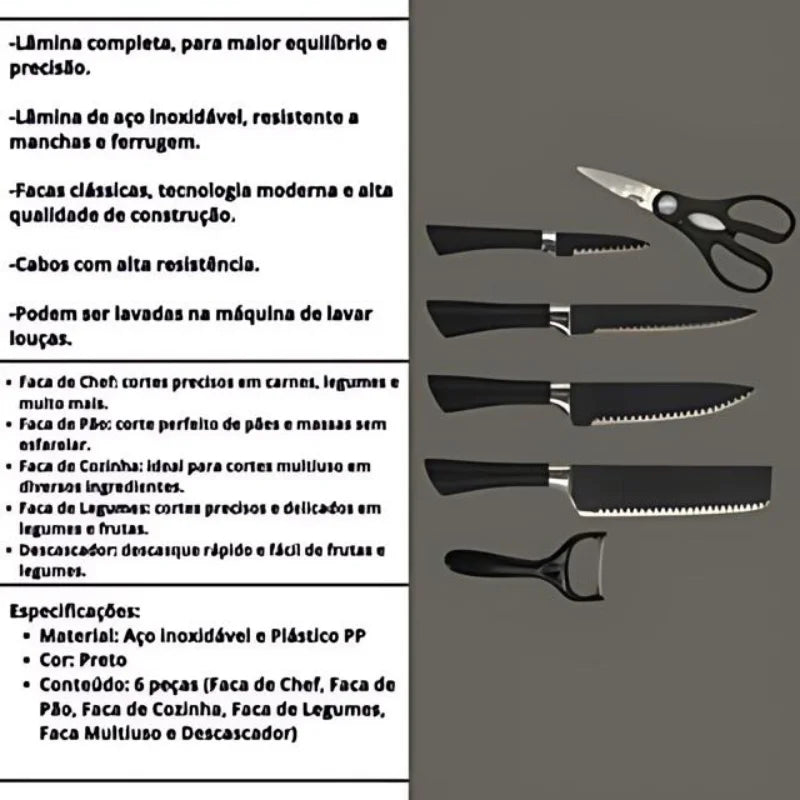 Kit facas & Tesoura de cozinha